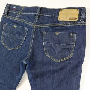 Diesel Livy Slim Straight‎ Jeans W28 L30 Dark Wash Stretch Low Rise